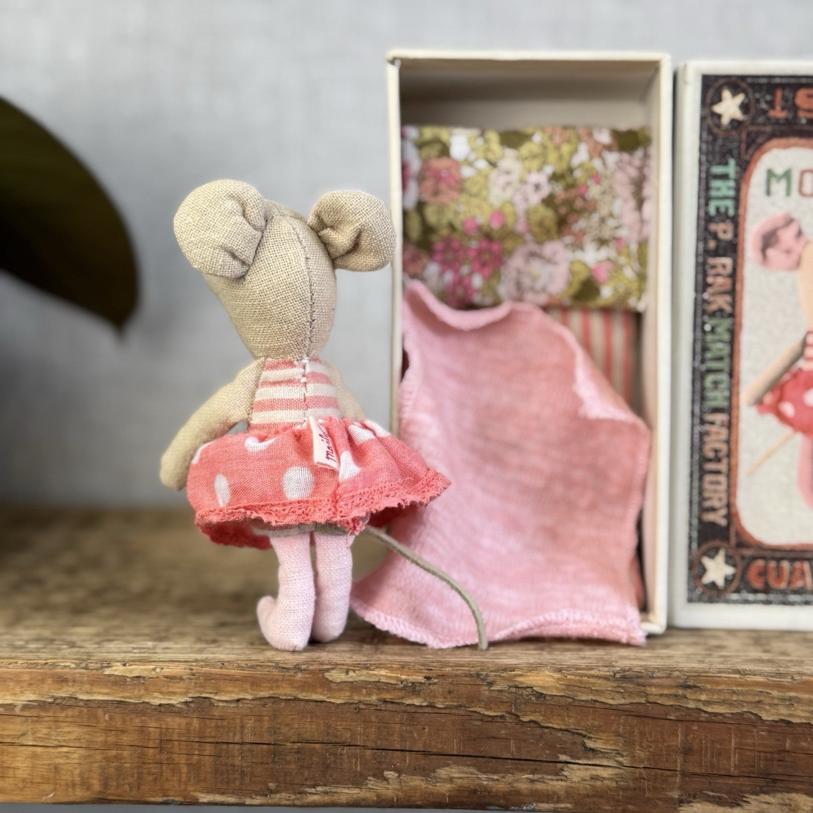 Maileg Retired Big Sister Mouse In Matchbox 2013 - Painted Nose, Red Mouth Rare