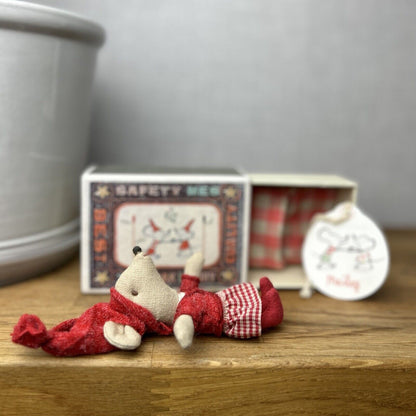 Maileg Christmas Little Sister Mouse 2011/2012 - Matchbox Mouse Collectible