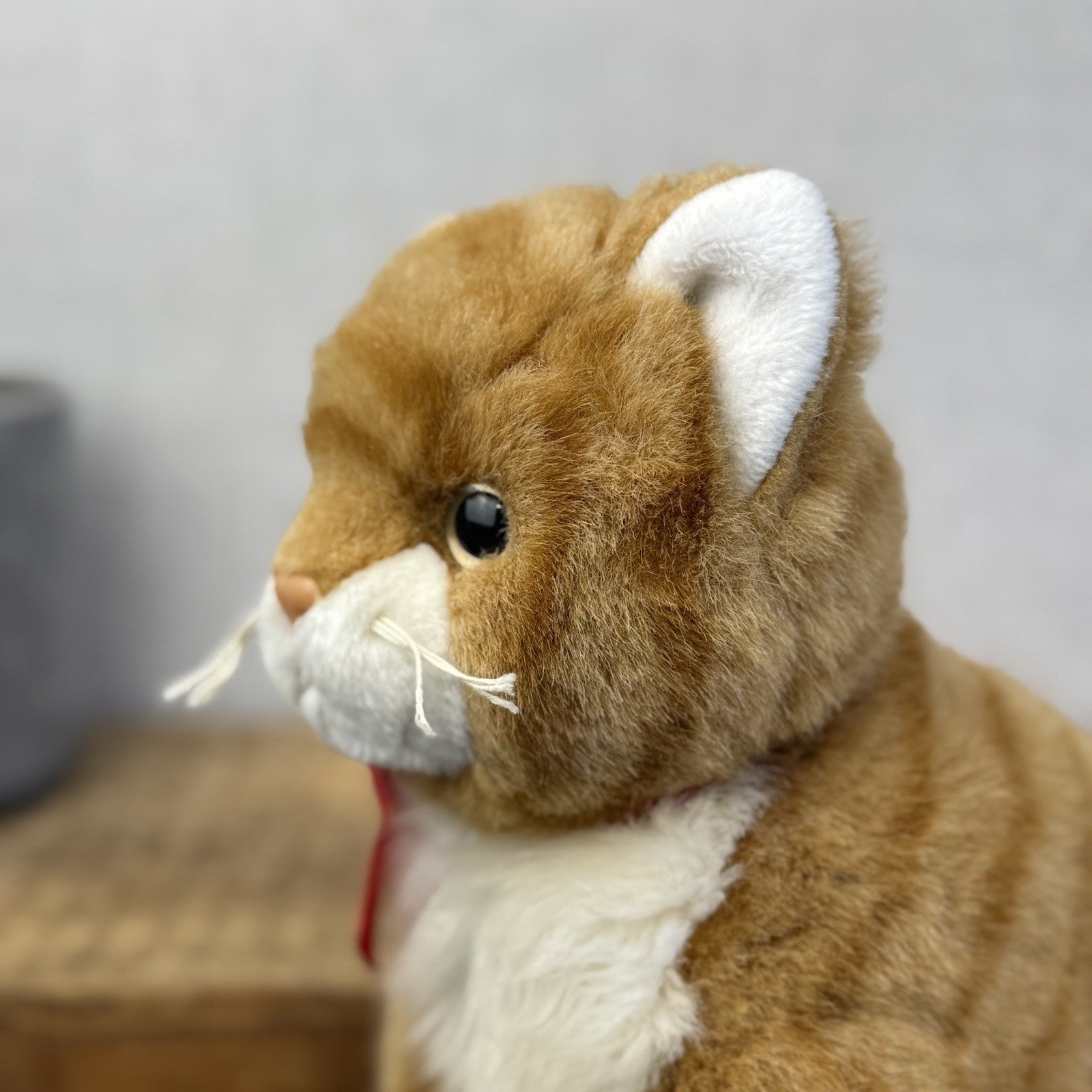 TY Classic Plush "Kitty" Orange Ginger Tabby Cat Beanie Large Seated Retired