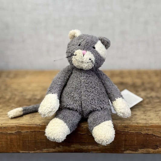 Jellycat Tiny Baby Bunglie Kitten - Miniature Vintage  Grey Cat Partial Tag 5”
