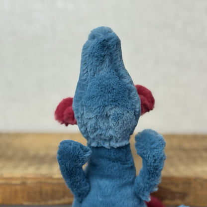 Jellycat Little Dexter Dragon - Red/Blue Beanie Small Dragon Retired 11”
