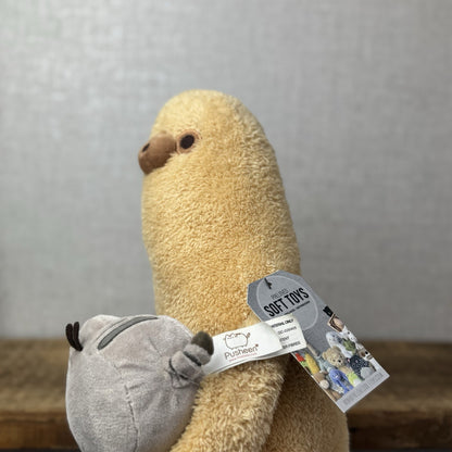 Gund Pusheen Cat - Pusheen With Sloth - Large Sloth Gund Plush Retired 16"