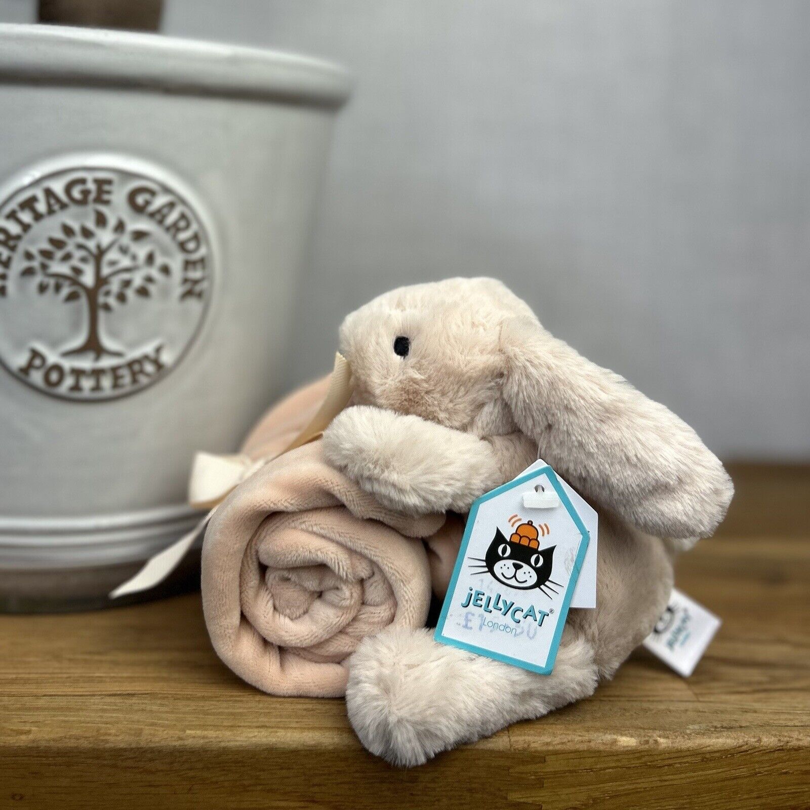 Jellycat Shooshu Bunny Soother - Tiny Smudge Soother - Beige Bunny Comforter
