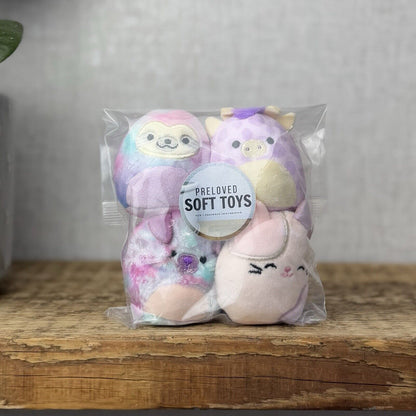 Squishmallow Squishville - Purple Pals Squad - Carlota, Patrick, Bashira & Jazzy