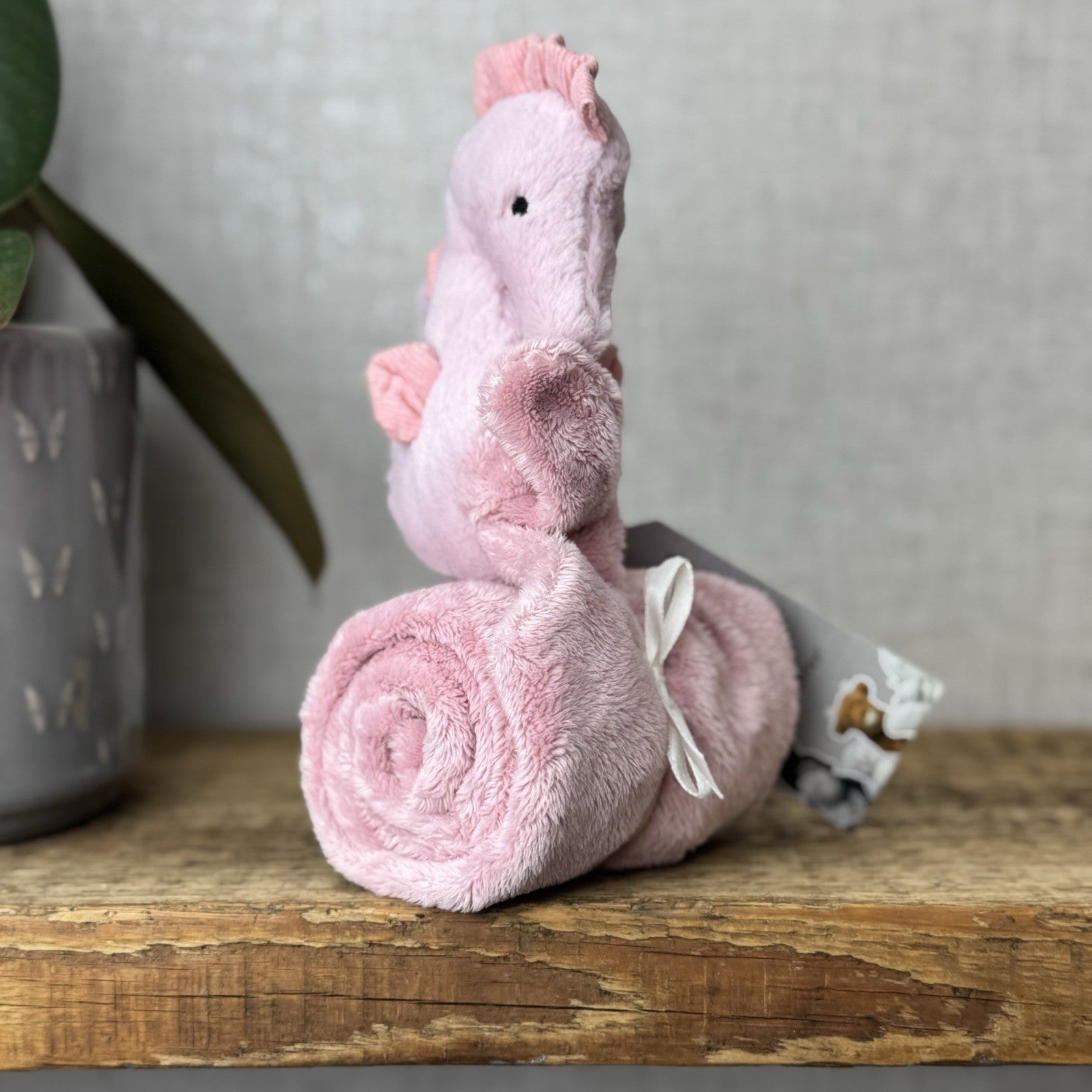 Jellycat Sienna Pink Seahorse Soother - Pink Comfort Blanket Soother Retired