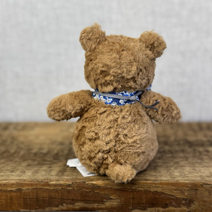 Custom/Bespoke Tiny Bartholemew Bear - Ditsy Blue Blossom Made With Liberty 