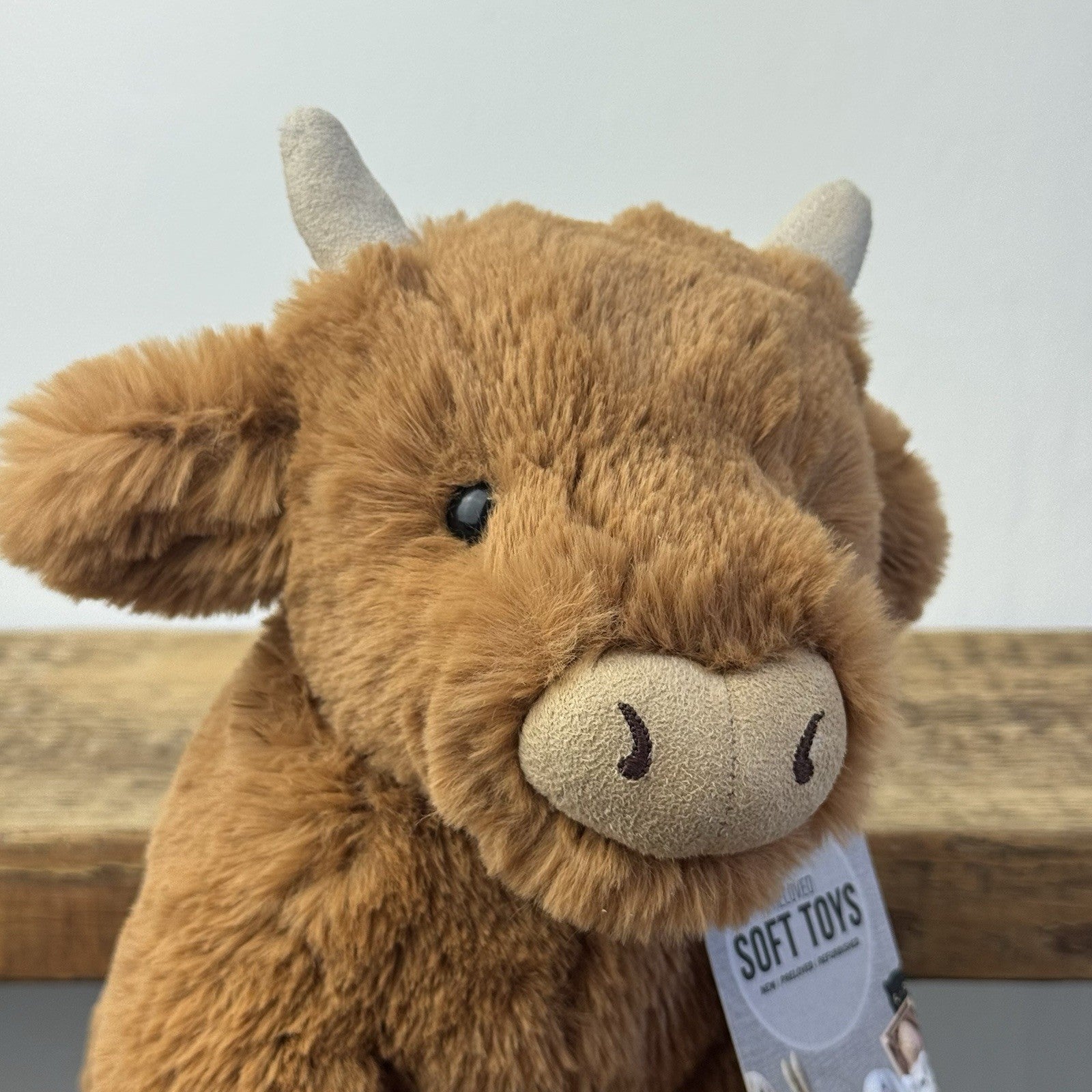 Jellycat Medium Callie Cow - Medium Brown Highland Cow Rare Retired 