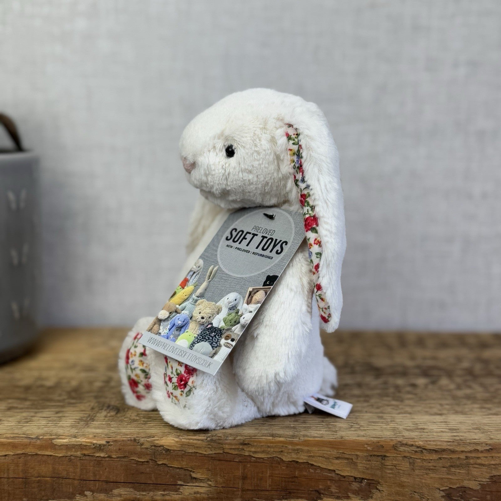 Jellycat Small Bashful Cream Blossom - Cream Bunny Floral Ears & Feet 8”
