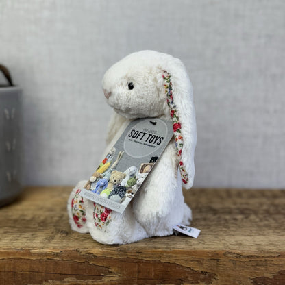 Jellycat Small Bashful Cream Blossom - Cream Bunny Floral Ears & Feet 8”