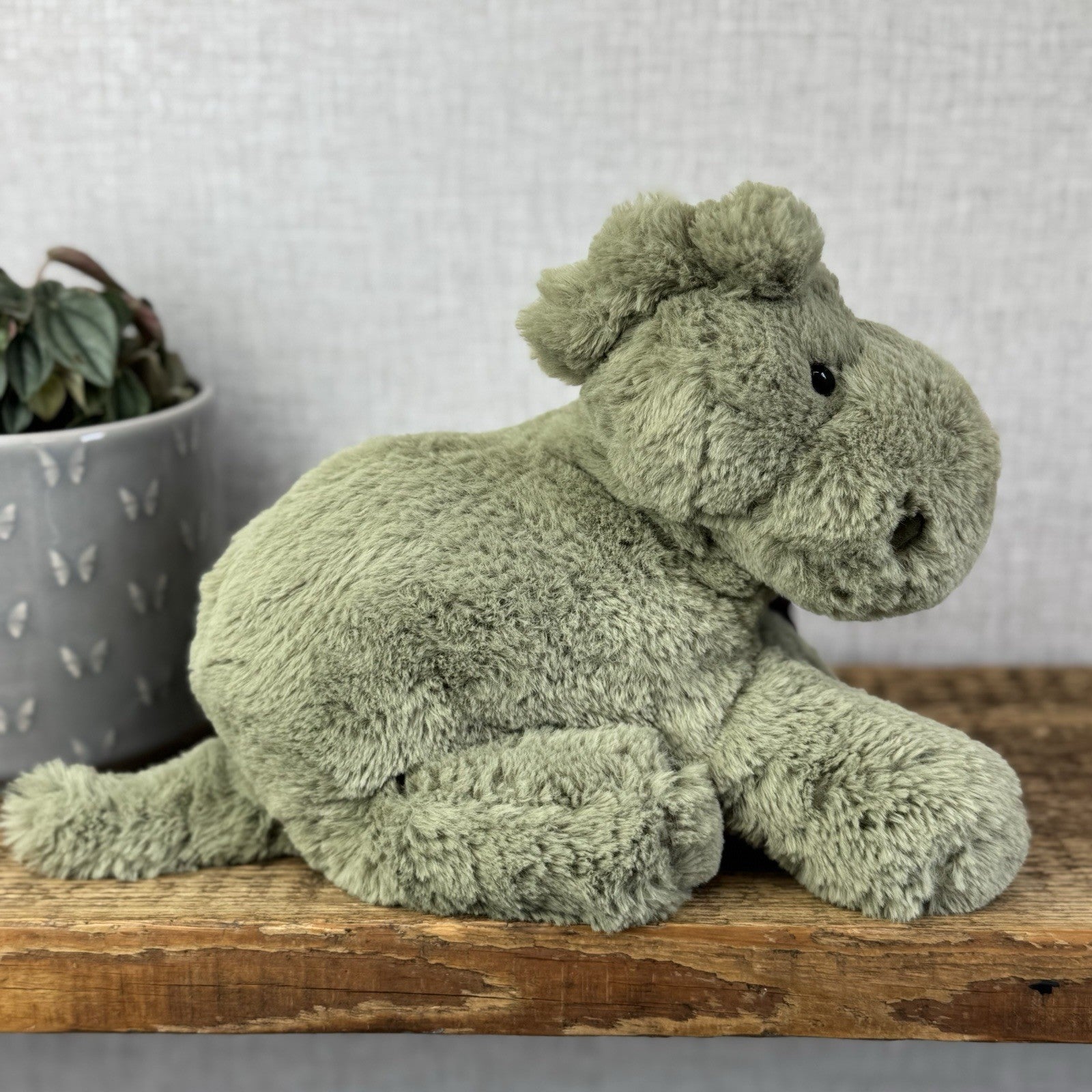 Jellycat Medium Huggady Dinosaur- Floppy Green Dino Soft Toy Retired 10" (#2)