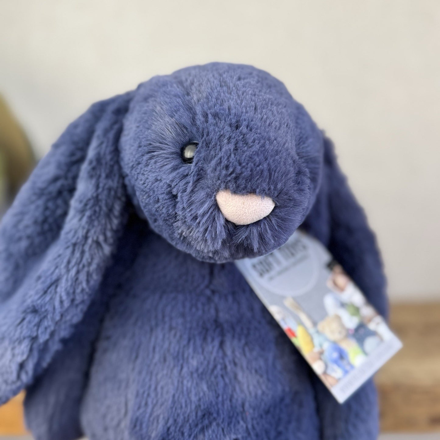 Jellycat Medium Navy Bashful Bunny - Jellycat Dark Blue Retired Rabbit 12” (#2)