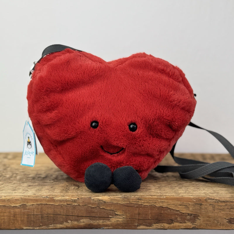 Jellycat Amuseable Heart Bag - Red  Heart Jellycat Bag Soft Plush Collectible 8"