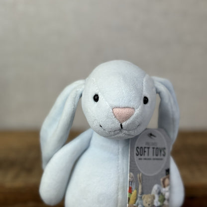 Jellycat My First Bunny Blue - Baby Soft Baby Rabbit Toy Velour Beanie Beige 8”