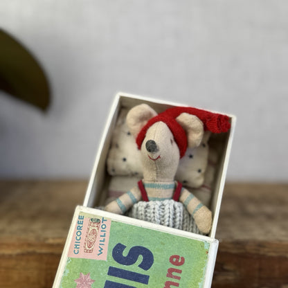 Maileg Little Brother Christmas Mouse 2012 Retired Little Mouse Louis Matchbox