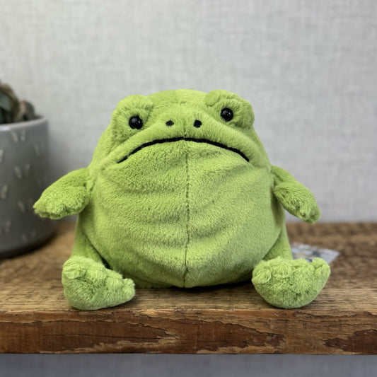 Jellycat Ricky Rain Frog - Green Soft Toy Frog Beanie Plush Medium 7"