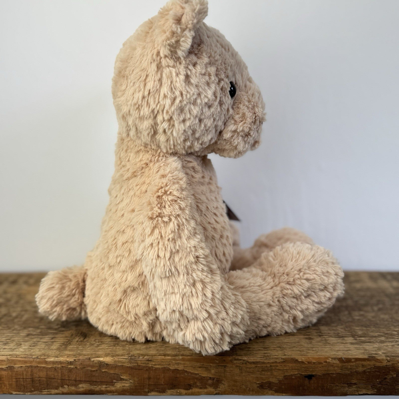 Jellycat Medium Finley Bear Soft Toy Textured Light Sandy Bear Soft Toy 16"
