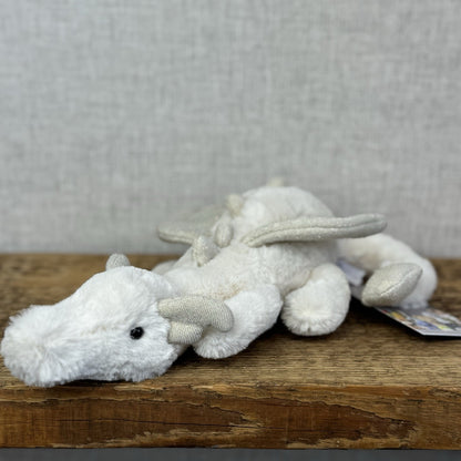 Jellycat Little Snow Dragon - White/Glitter Beanie Small Dragon Retired 11”