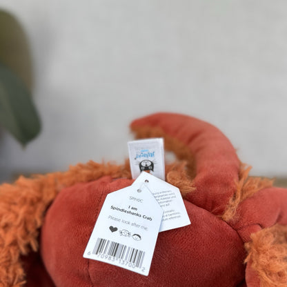Jellycat Spindleshanks Crab - Red Fluffy Legs Crab Retired Soft Toy Beanie 12”