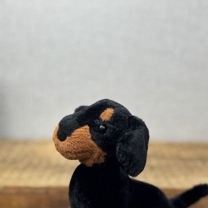 Jellycat Otto Sausage Dog - Brown/Black Sausage Dog Beanie Soft Toy Plush 8"