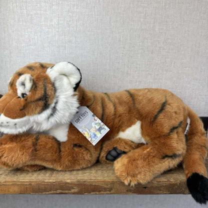 FAO Schwarz Tiger 2018 - Large Lifelike Tiger Beanie Plush Large Pristine NWOT 