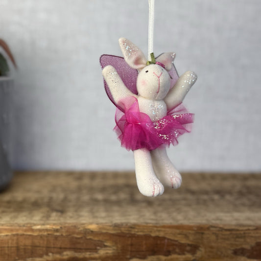 Russ Berrie Flutter Bunnies - Mini Rabbit Hanging Plush With Tags Retired 5"