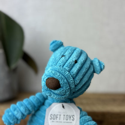 Jellycat Small Cordy Roy Ted Teddy Bear Blue Soft Toy Plush Beanie Retired 9”