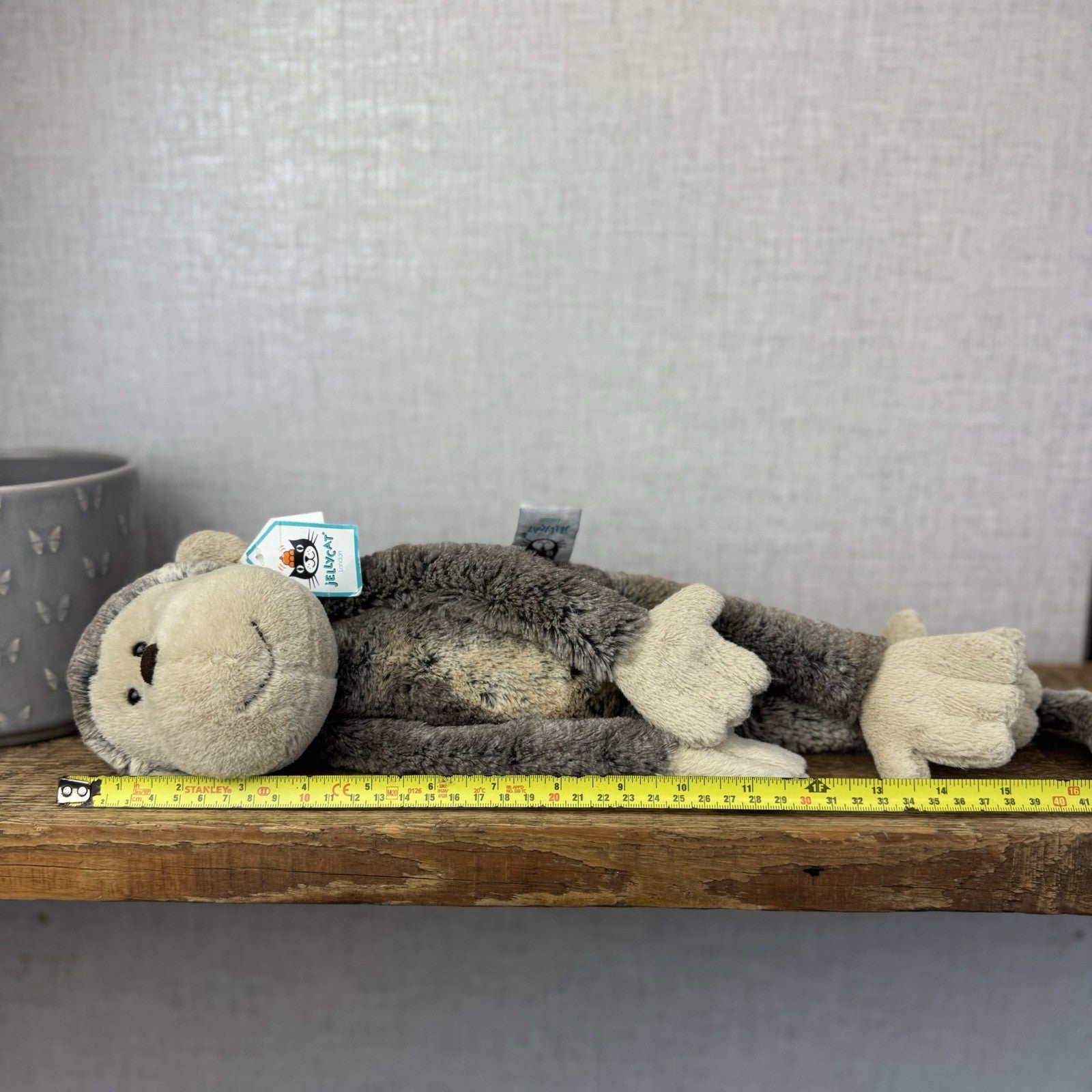 Jellycat Medium Mattie Monkey - Woodland Grey/Brown Mix Monkey With Tags 16"