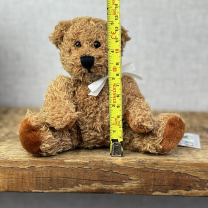 Keel Toys Small Traditional Beanie Bear Soft Toy - Small Beanie Curly Brown Bear