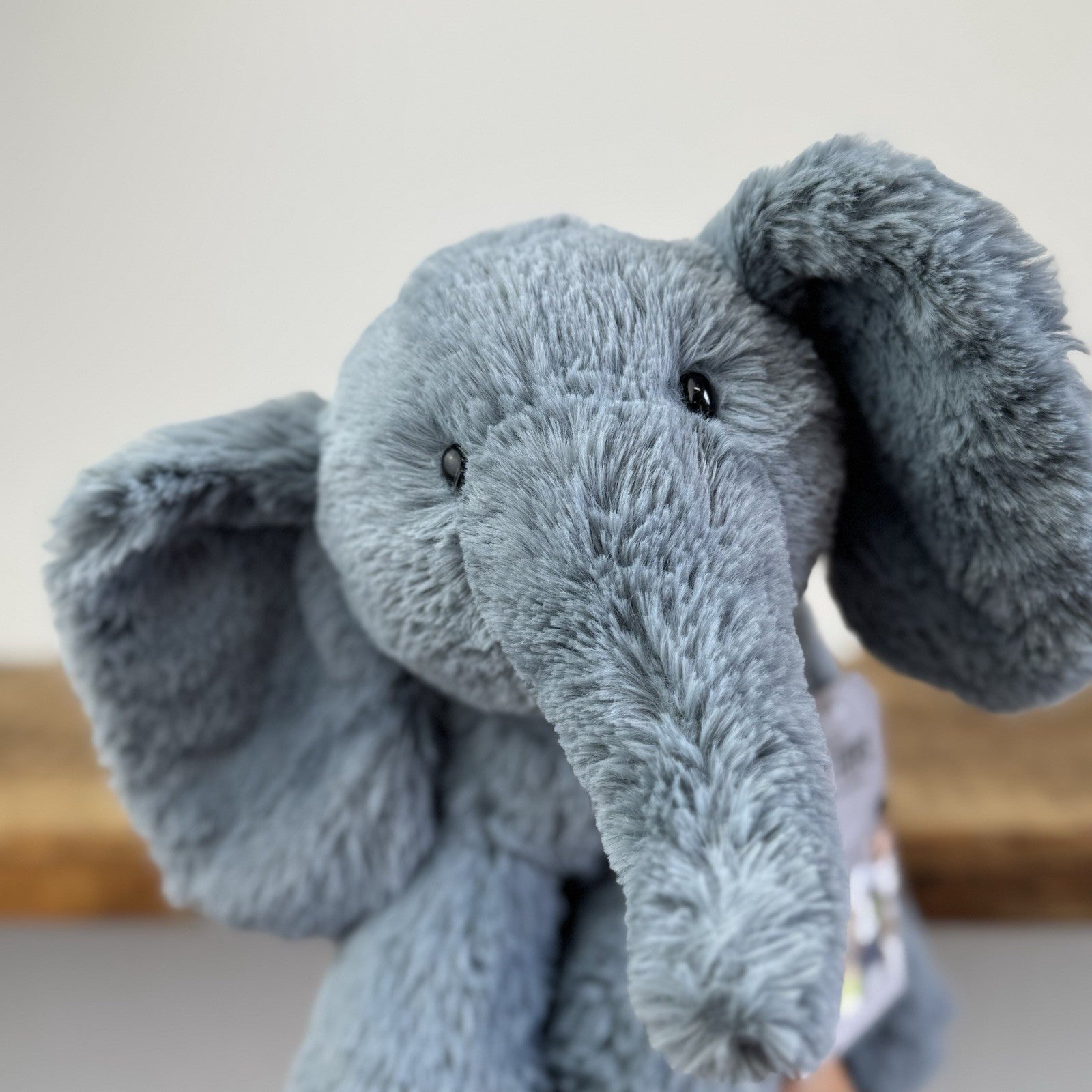 Jellycat Medium Huggady Elephant - Blue Beanie Elephant Rare/Retired 11"