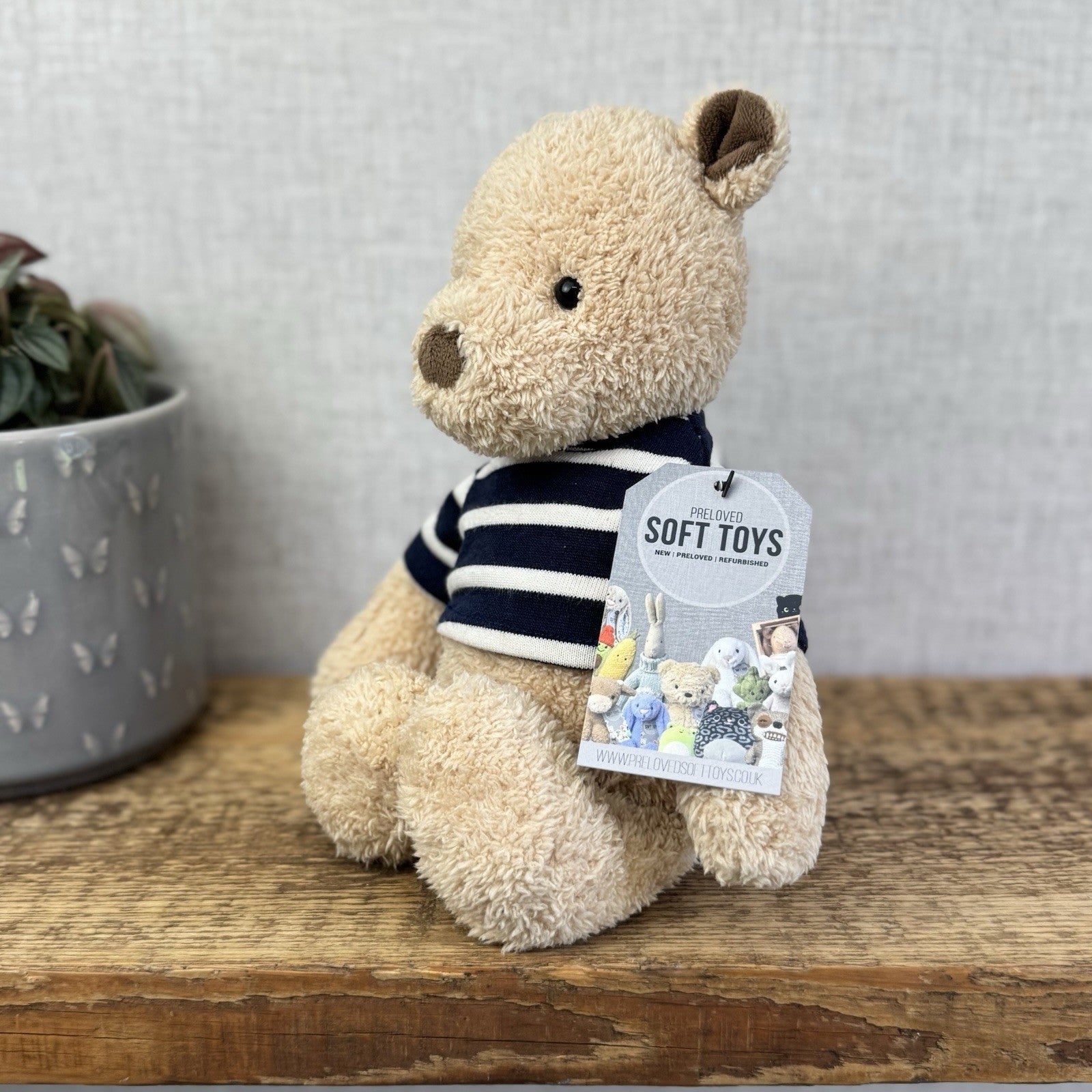 Jellycat Breton Bear - Little Jellycat Textured Bear Navy Striped Jumper NWOT