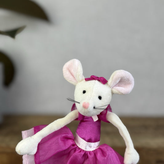 Jellycat Pirouette Mouse - Pink Ballerina Vintage Mouse Mini Soft Toy Small 9”