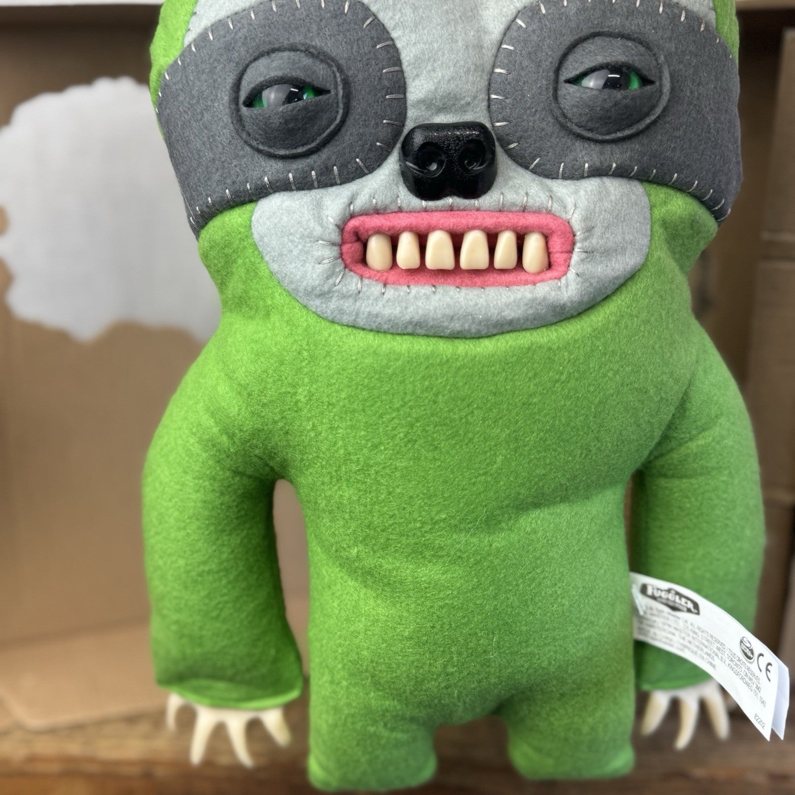 Fuggler Large Green Sickening Sloth - Large Green Sloth Claws Large 14" BNIB