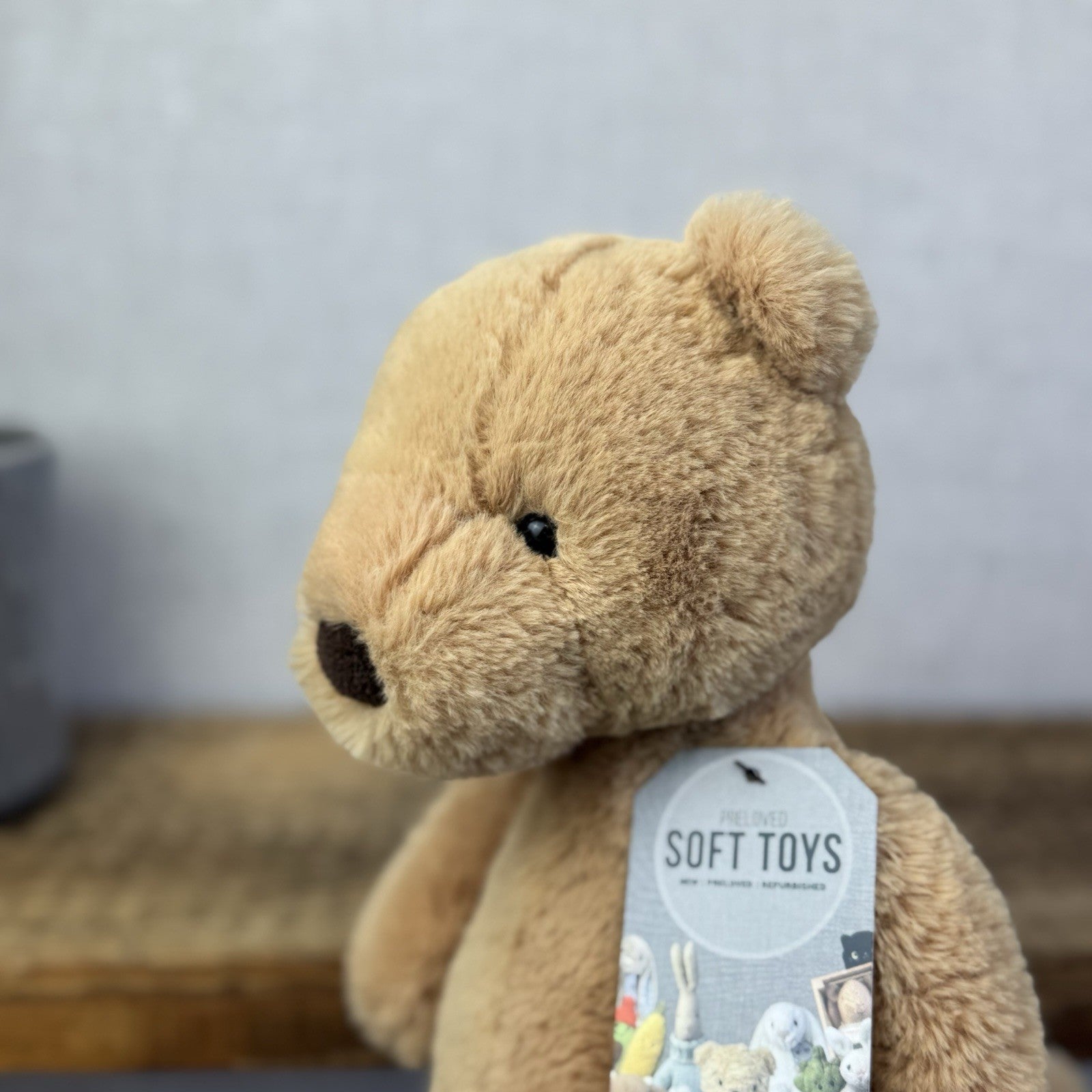 Jellycat Medium Puffles Bear - Soft Light Beige Super Soft Bear Retired 12" (#2)