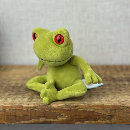 Jellycat Tad Tree Frog - Retired Velour Big Red Eye Beanie Mini Size With Tag 6”