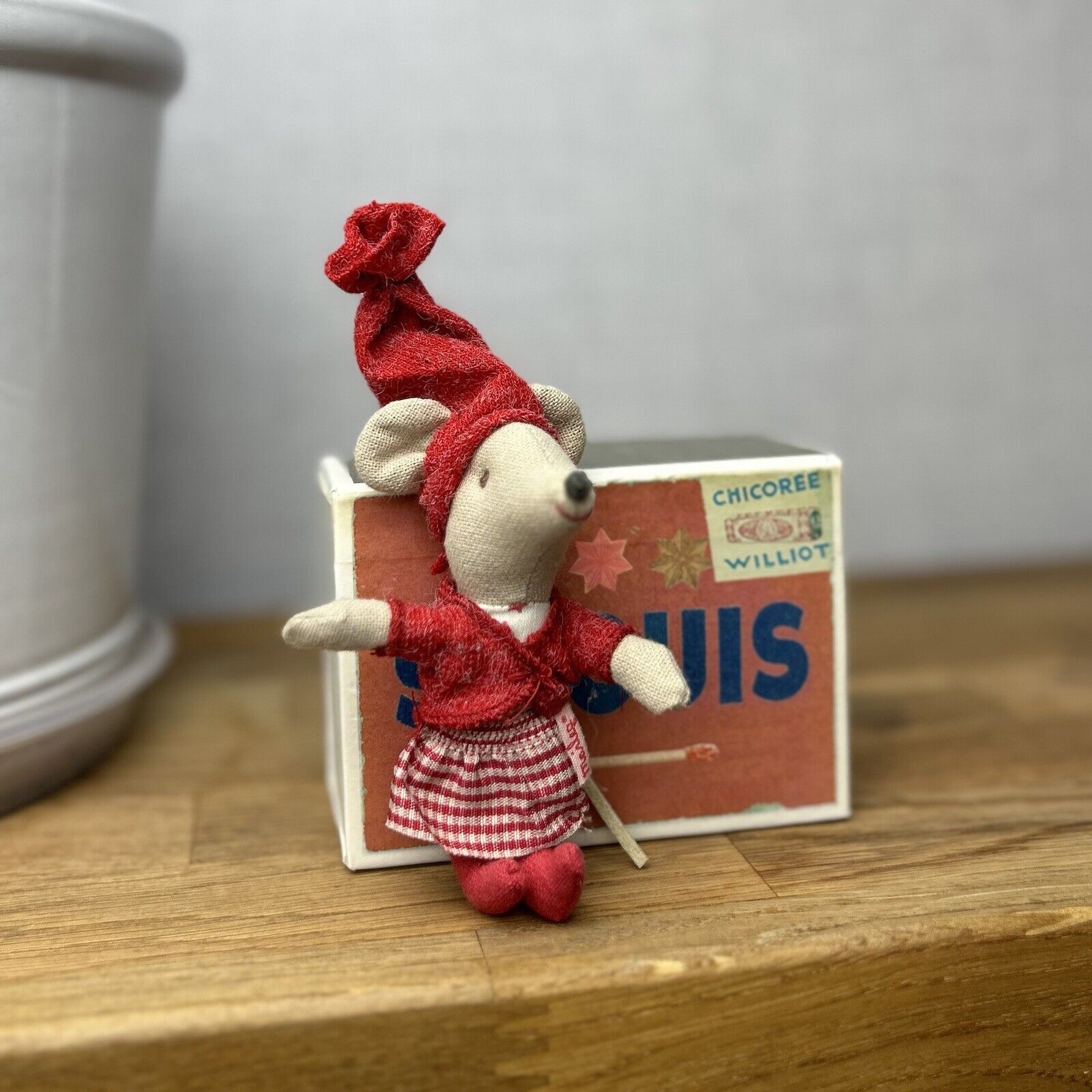 Maileg Christmas Little Sister Mouse 2011/2012 - Matchbox Mouse Collectible