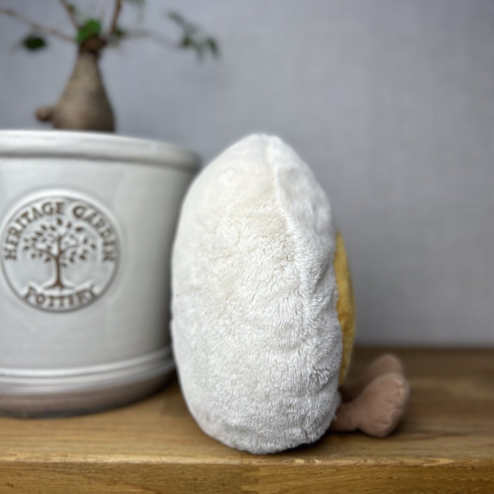 Jellycat Large Amuseable Happy Boiled Egg Soft Toy Comforter White Yellow Plush