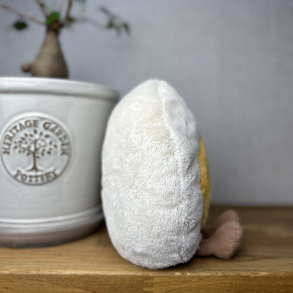 Jellycat Large Amuseable Happy Boiled Egg Soft Toy Comforter White Yellow Plush