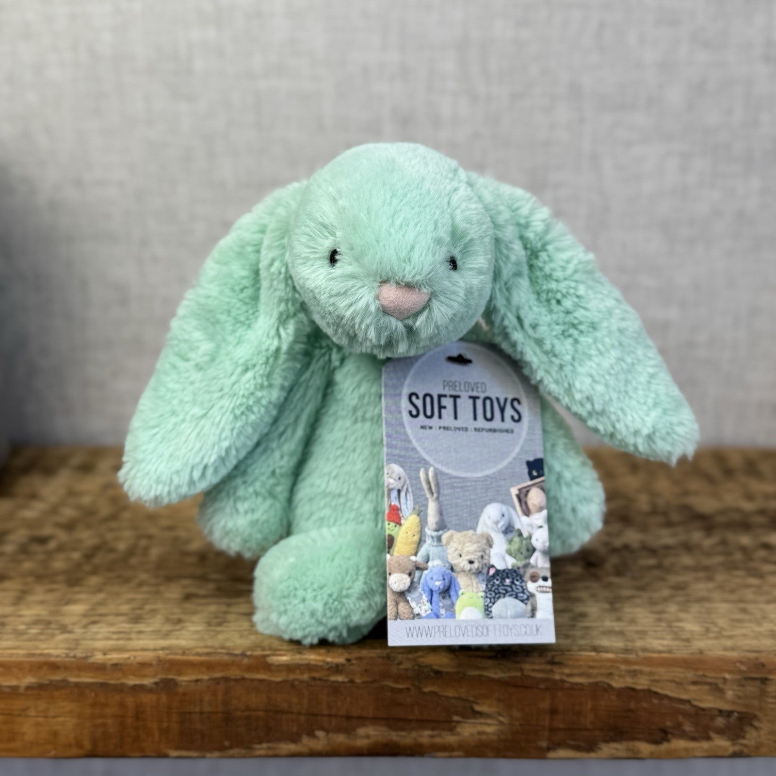 Jellycat Small Bashful Mint Bunny - Green Small Bashful Rabbit Retired 8" (#2)