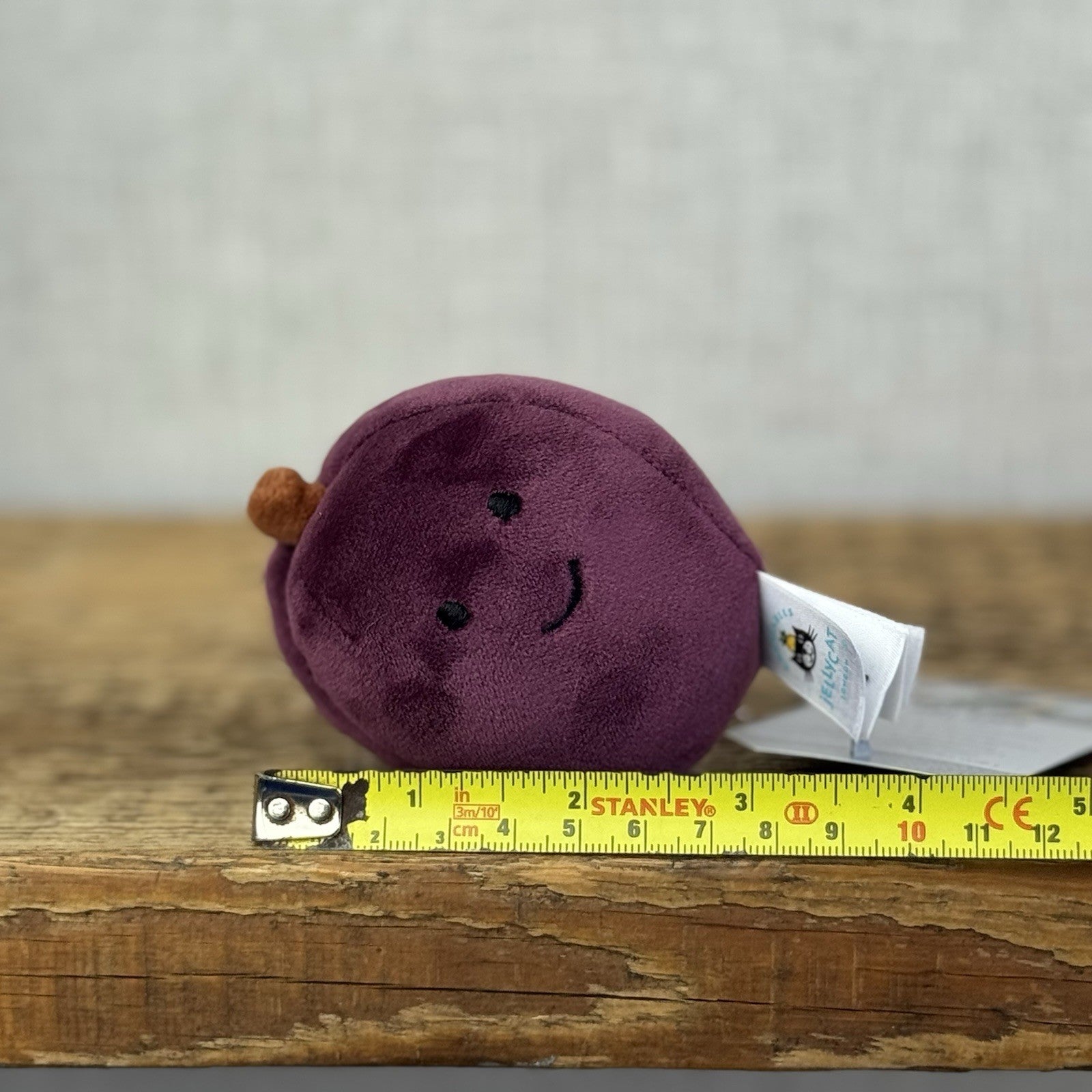 Jellycat Fabulous Fruit Plum - Small Purple Fruit Soft Toy Food Play Beanie 4”