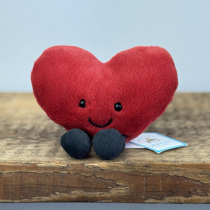 Jellycat Amuseable Red Heart Small Beanie Heart Soft Toy  - New With Tags