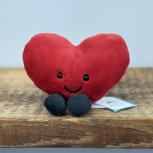 Jellycat Amuseable Red Heart Small Beanie Heart Soft Toy  - New With Tags