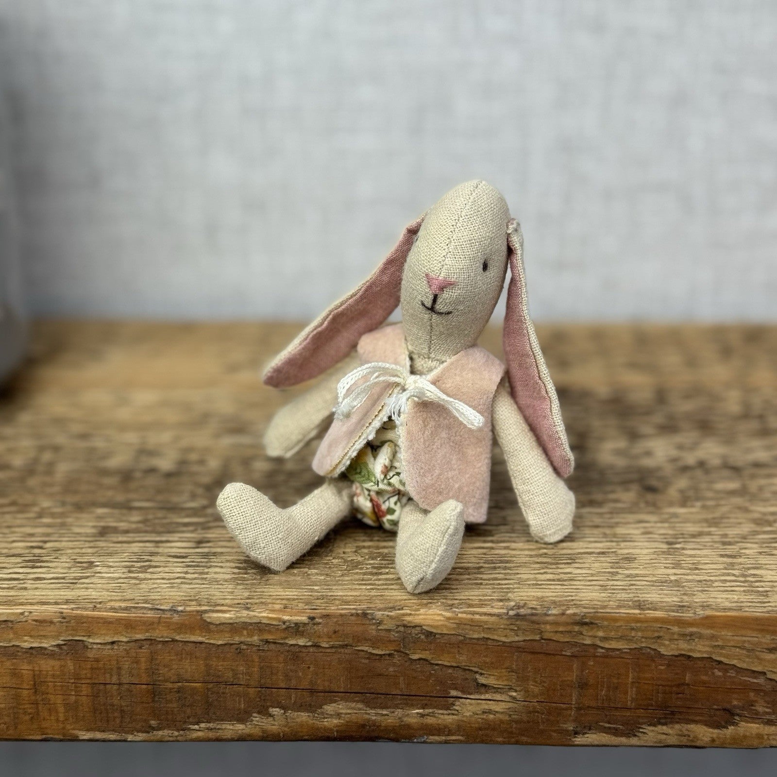 Maileg Mini Baby Bunny - Baby Bunny Rabbit In Floral Diaper & Gilet Retired 5"