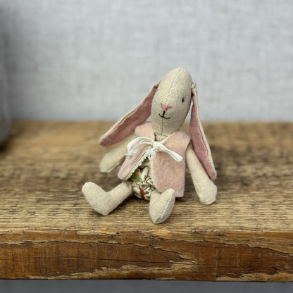 Maileg Mini Baby Bunny - Baby Bunny Rabbit In Floral Diaper & Gilet Retired 5"