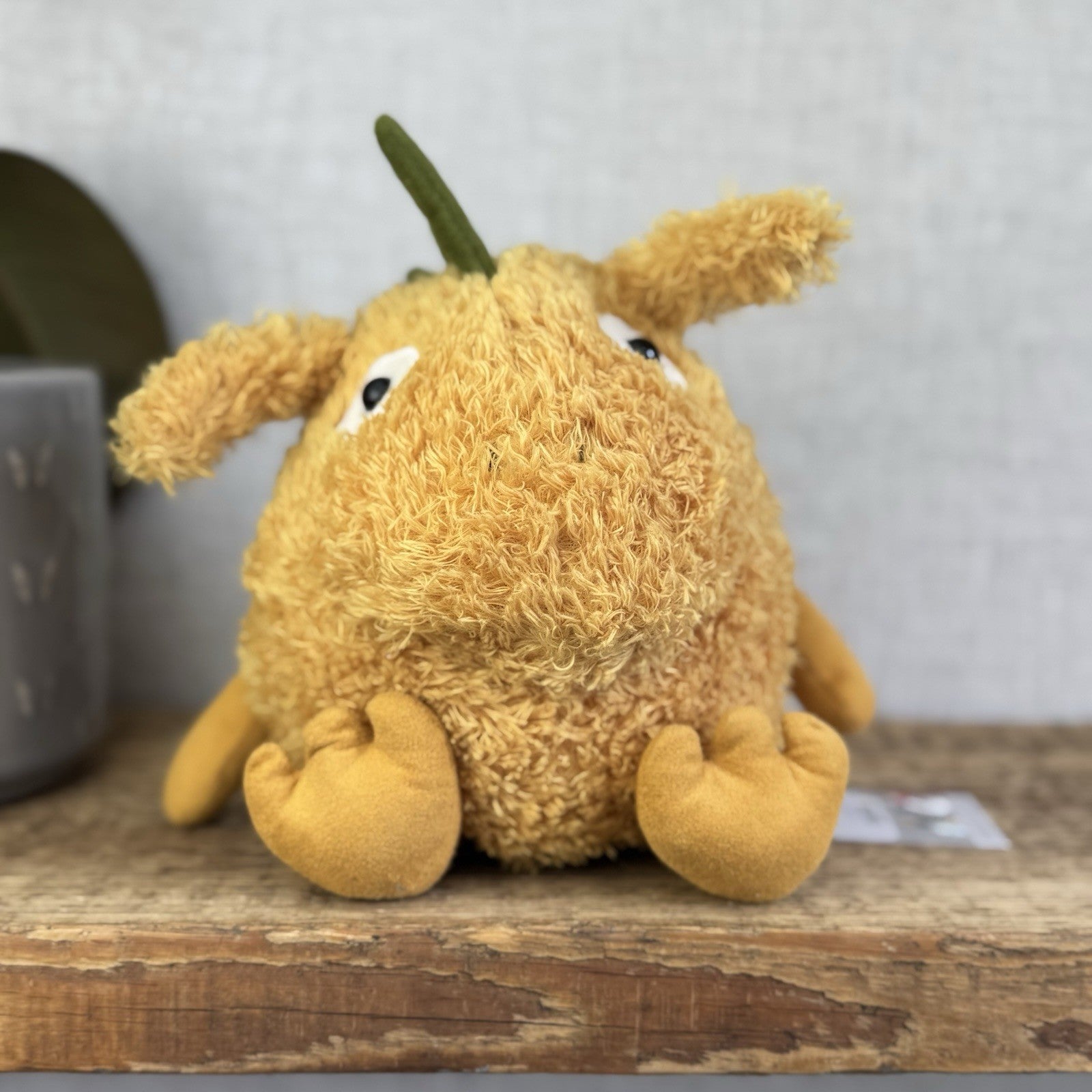 Jellycat Jubjub Yonnie - Yellow Curly Fur Alien Soft Toy - Monster/Alien 9”