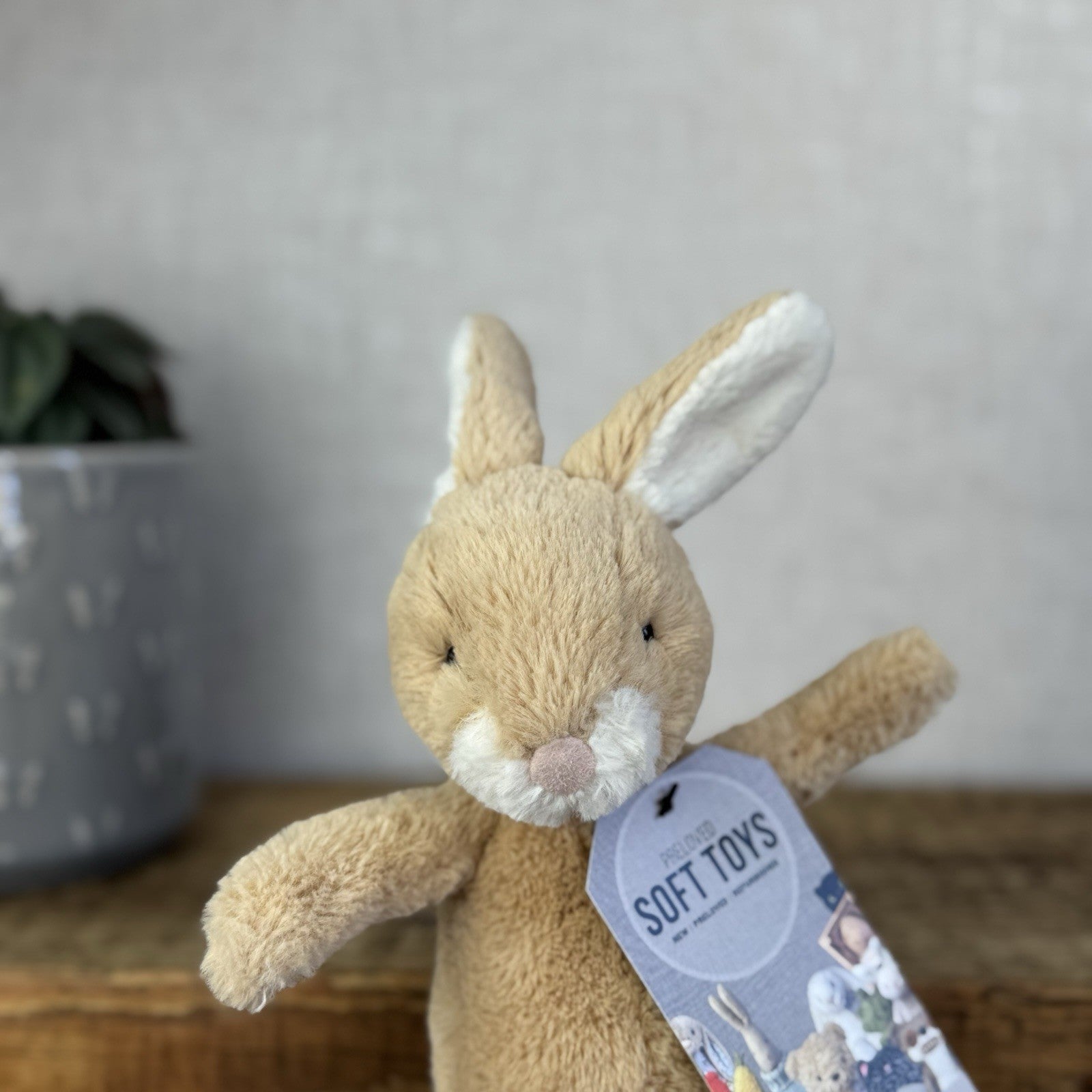 Jellycat Bobtail Honey Bunny - Small Honey Bunny Standing Bunny Cute Beanie 8"