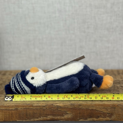 Jellycat Small Bashful Navy Bobble Hat Penguin - Blue Penguin Stripe Hat 8”