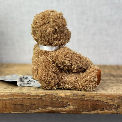 Keel Toys Small Traditional Beanie Bear Soft Toy - Small Beanie Curly Brown Bear