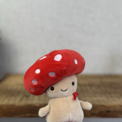 Jellycat Fun Guy Robbie - Red Mushroom Kawaii Beanie Velour Retired 8”