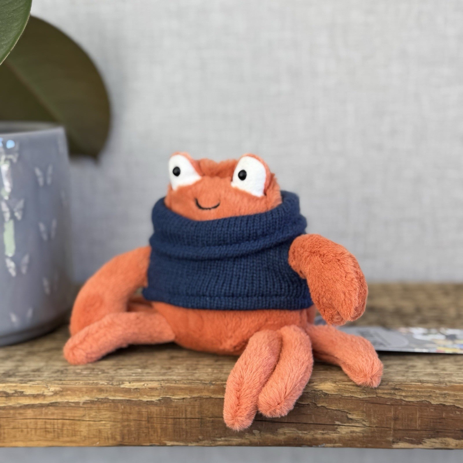 Jellycat Cozy Crew Crab - Orange Crab Beanie In A Jumper - Jellycat Crab 5" (#2)