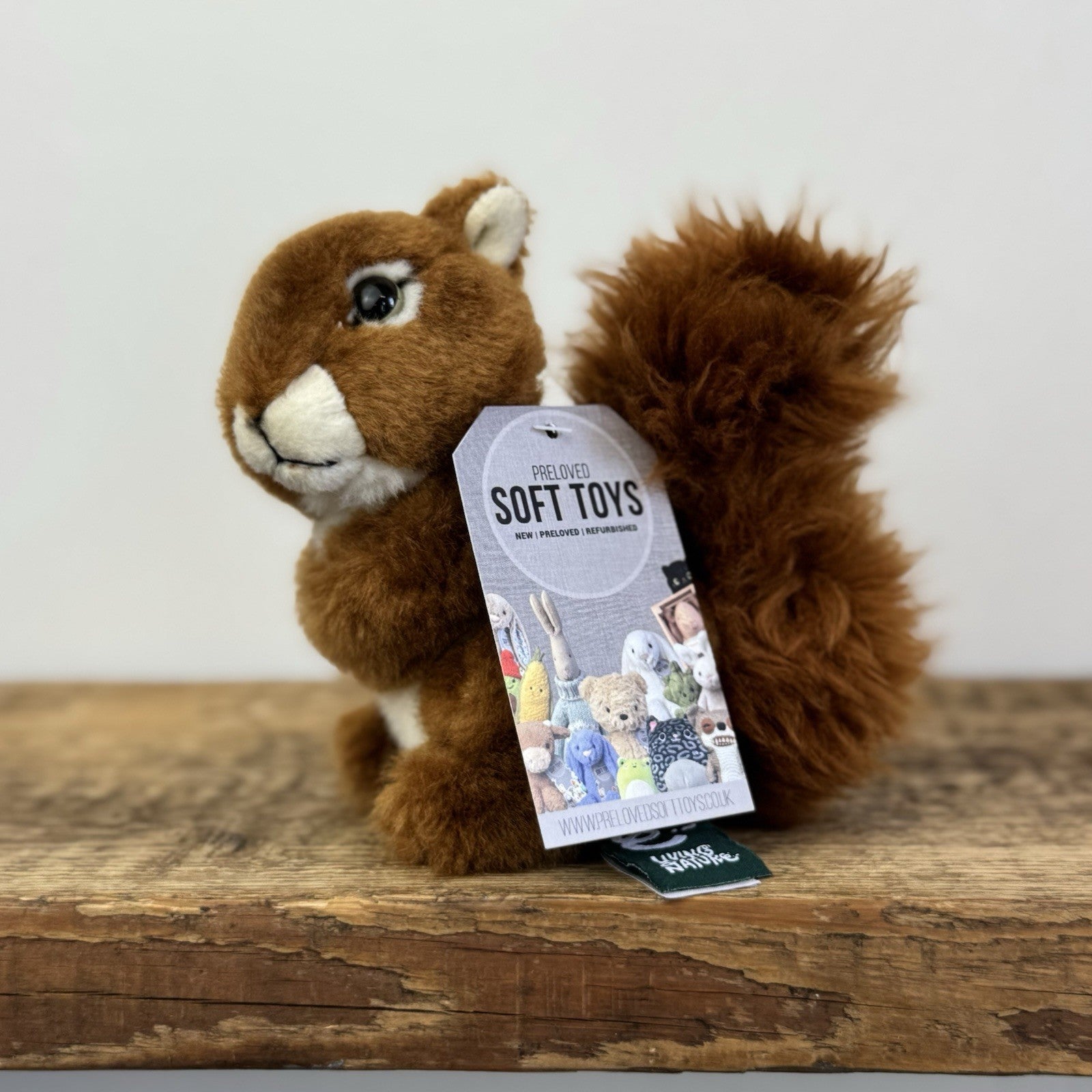 Living Nature Animal Soft Toy - Miniature Squirrel Soft Toy Beanie Realistic 5"